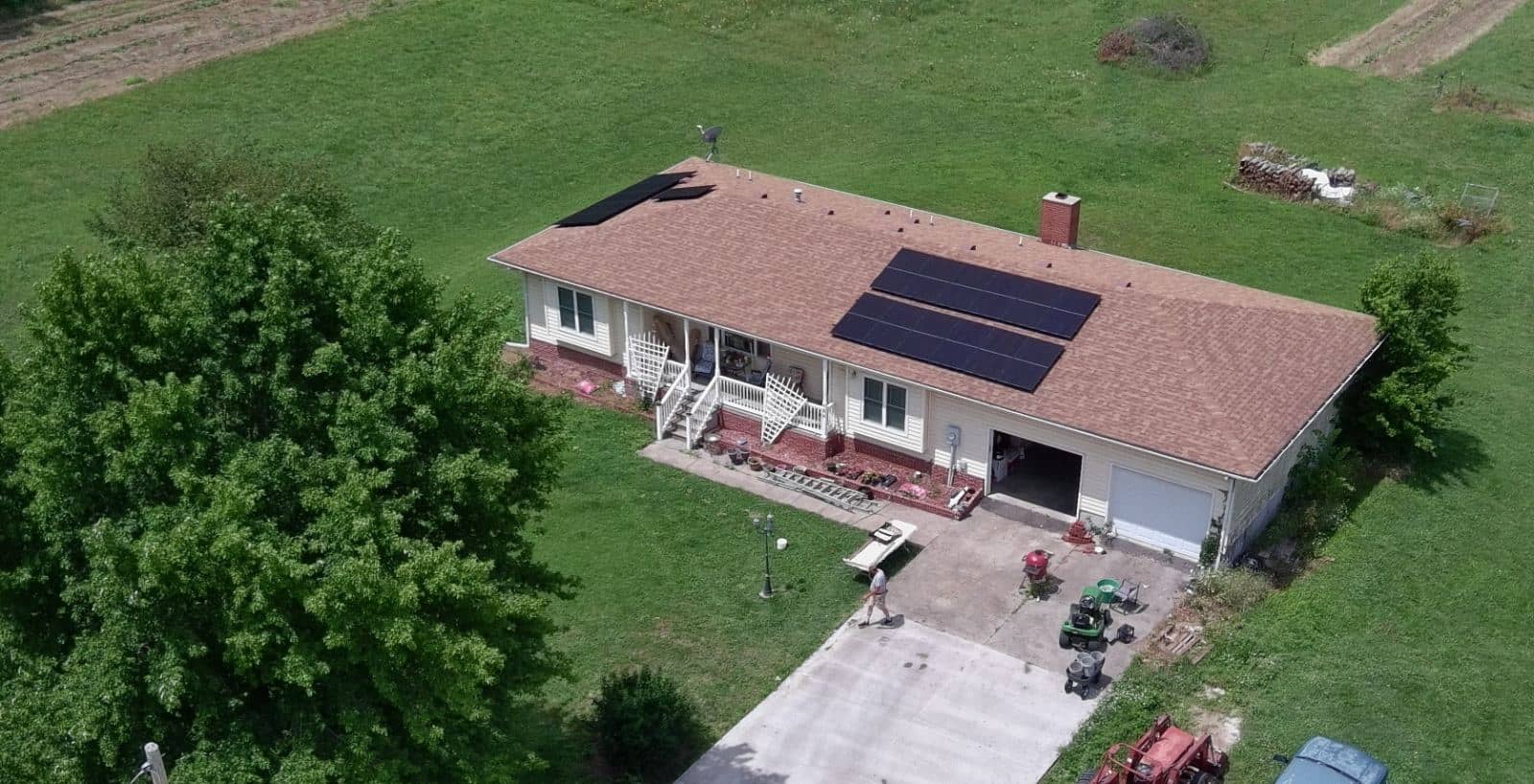 Rooftop home solar array, Iola