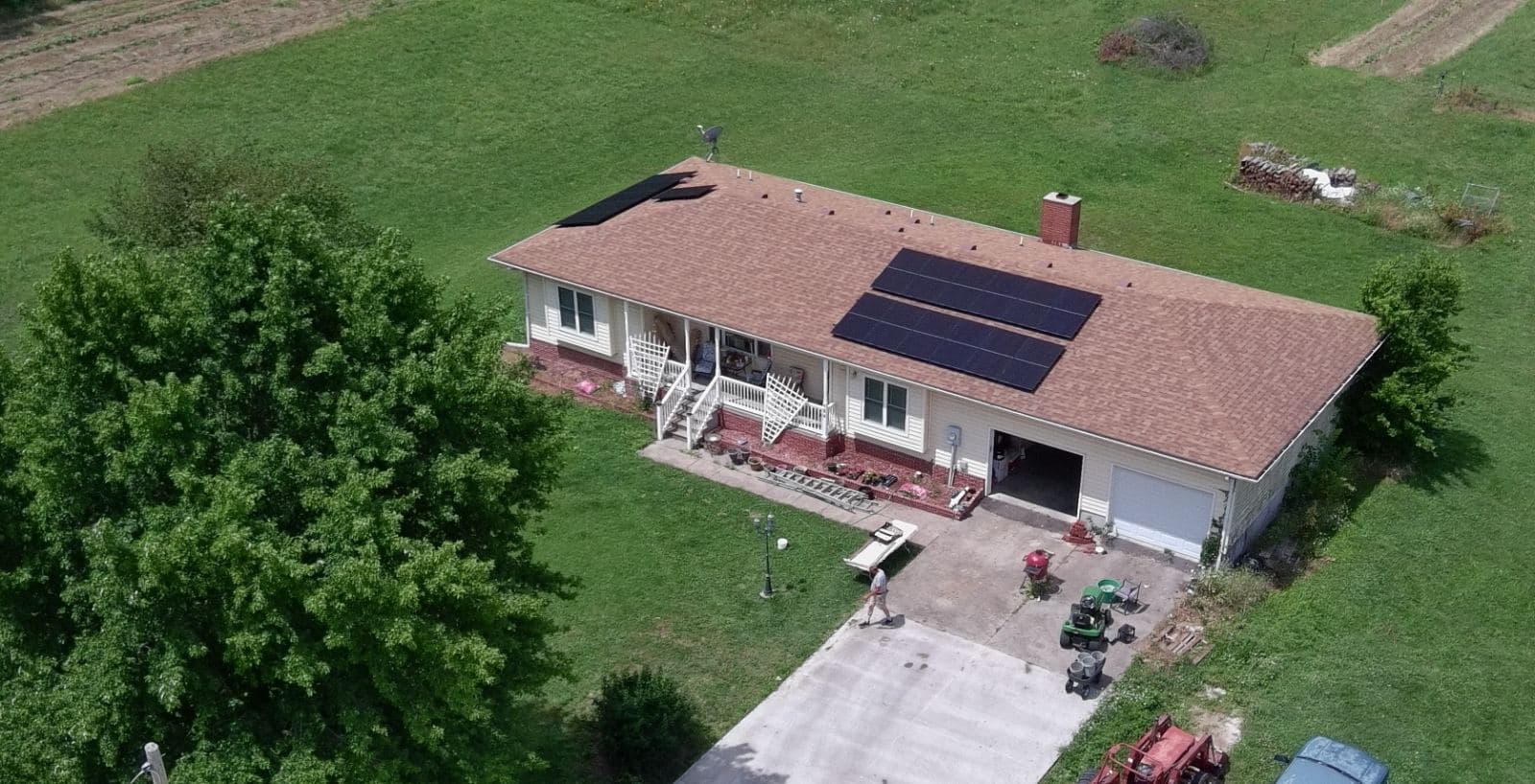 Rooftop home solar array, Iola